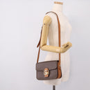 CELINE Macadam Canvas Horse Carriage Bag PVC Leather Brown Gold Auth 208243-25