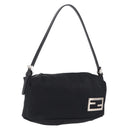 FENDI Accessory Pouch Cotton jersey Black Silver Auth 208245A-1
