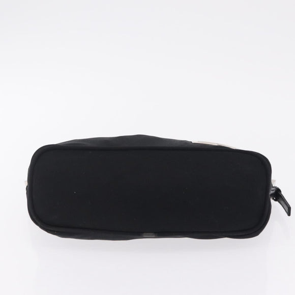 FENDI Accessory Pouch Cotton jersey Black Silver Auth 208245A