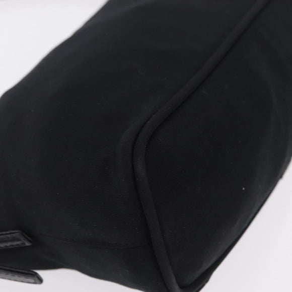 FENDI Accessory Pouch Cotton jersey Black Silver Auth 208245A