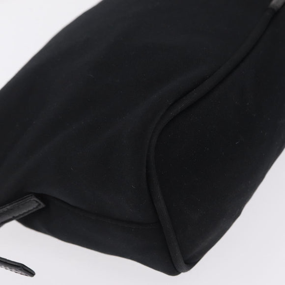 FENDI Accessory Pouch Cotton jersey Black Silver Auth 208245A