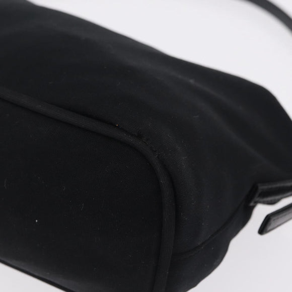 FENDI Accessory Pouch Cotton jersey Black Silver Auth 208245A