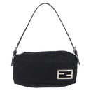 FENDI Accessory Pouch Cotton jersey Black Silver Auth 208245A-2
