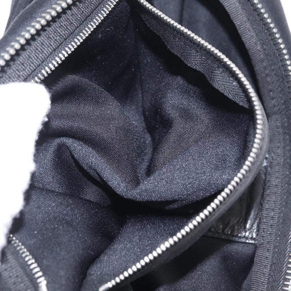 FENDI Accessory Pouch Cotton jersey Black Silver Auth 208245A