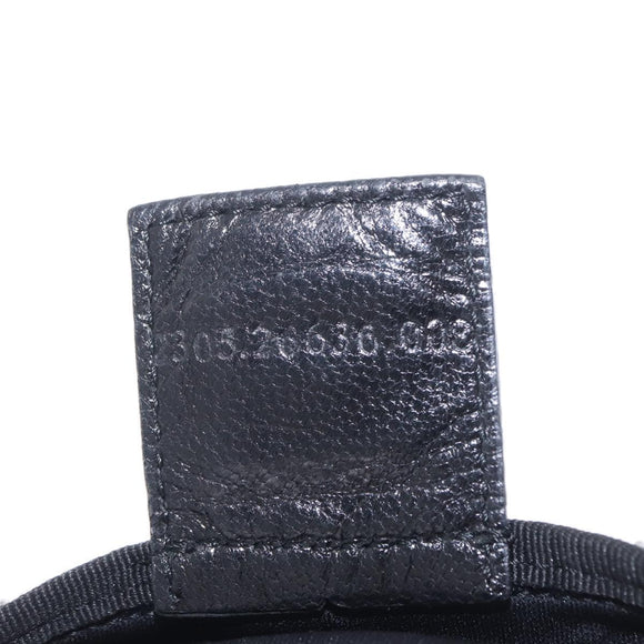 FENDI Accessory Pouch Cotton jersey Black Silver Auth 208245A