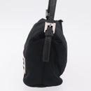 FENDI Accessory Pouch Cotton jersey Black Silver Auth 208245A-4