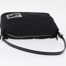 FENDI Accessory Pouch Cotton jersey Black Silver Auth 208245A-7