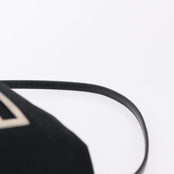 FENDI Accessory Pouch Cotton jersey Black Silver Auth 208245A
