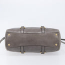 Miu Miu Hand Bag Leather 2way Gray Gold Auth 208248A-12