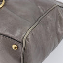 Miu Miu Hand Bag Leather 2way Gray Gold Auth 208248A-13