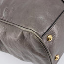 Miu Miu Hand Bag Leather 2way Gray Gold Auth 208248A-14