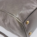 Miu Miu Hand Bag Leather 2way Gray Gold Auth 208248A-16