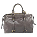 Miu Miu Hand Bag Leather 2way Gray Gold Auth 208248A-3