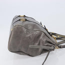 Miu Miu Hand Bag Leather 2way Gray Gold Auth 208248A-4