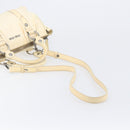 Miu Miu Hand Bag Leather 2way Ivory Silver Auth 208251A-13