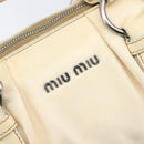 Miu Miu Hand Bag Leather 2way Ivory Silver Auth 208251A-21