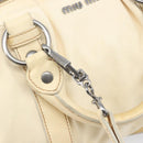 Miu Miu Hand Bag Leather 2way Ivory Silver Auth 208251A-23