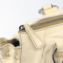 Miu Miu Hand Bag Leather 2way Ivory Silver Auth 208251A-24