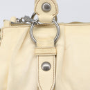 Miu Miu Hand Bag Leather 2way Ivory Silver Auth 208251A-4