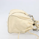 Miu Miu Hand Bag Leather 2way Ivory Silver Auth 208251A-7