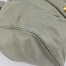 Miu Miu Hand Bag Leather 2way Gray Gold Auth 208252A-15