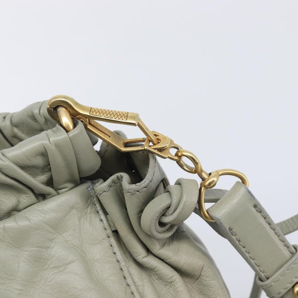 Miu Miu Hand Bag Leather 2way Gray Gold Auth 208252A