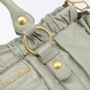 Miu Miu Hand Bag Leather 2way Gray Gold Auth 208252A-18