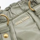 Miu Miu Hand Bag Leather 2way Gray Gold Auth 208252A-19
