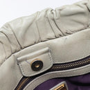 Miu Miu Hand Bag Leather 2way Gray Gold Auth 208252A-20