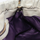 Miu Miu Hand Bag Leather 2way Gray Gold Auth 208252A-24