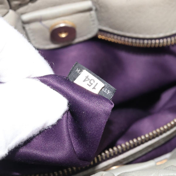 Miu Miu Hand Bag Leather 2way Gray Gold Auth 208252A