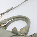 Miu Miu Hand Bag Leather 2way Gray Gold Auth 208252A-8