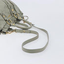 Miu Miu Hand Bag Leather 2way Gray Gold Auth 208252A-9