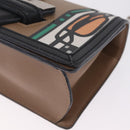 LOEWE Chain Barcelona Shoulder Bag Leather Beige Gold Auth 208257M-15