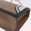 LOEWE Chain Barcelona Shoulder Bag Leather Beige Gold Auth 208257M-17