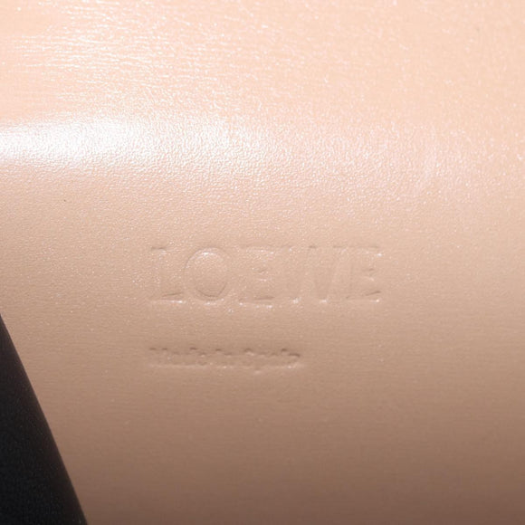 LOEWE Chain Barcelona Shoulder Bag Leather Beige Gold Auth 208257M