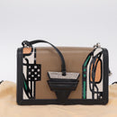 LOEWE Chain Barcelona Shoulder Bag Leather Beige Gold Auth 208257M-12