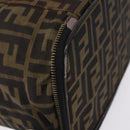 FENDI Zucca Canvas Vanity Hand Bag Black Brown Auth 208259-12