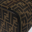 FENDI Zucca Canvas Vanity Hand Bag Black Brown Auth 208259-13