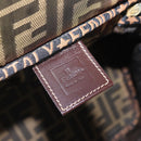 FENDI Zucca Canvas Vanity Hand Bag Black Brown Auth 208259-16