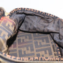FENDI Zucca Canvas Vanity Hand Bag Black Brown Auth 208259-19