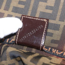 FENDI Zucca Canvas Vanity Hand Bag Black Brown Auth 208259-21
