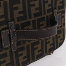 FENDI Zucca Canvas Vanity Hand Bag Black Brown Auth 208259-7