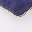 Salvatore Ferragamo Chain Shoulder Bag Suede Purple Gold Auth 208261A-11