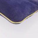 Salvatore Ferragamo Chain Shoulder Bag Suede Purple Gold Auth 208261A-12