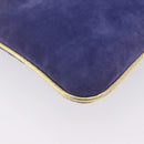 Salvatore Ferragamo Chain Shoulder Bag Suede Purple Gold Auth 208261A-13