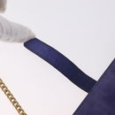 Salvatore Ferragamo Chain Shoulder Bag Suede Purple Gold Auth 208261A-16
