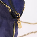 Salvatore Ferragamo Chain Shoulder Bag Suede Purple Gold Auth 208261A-18