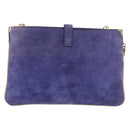 Salvatore Ferragamo Chain Shoulder Bag Suede Purple Gold Auth 208261A-3