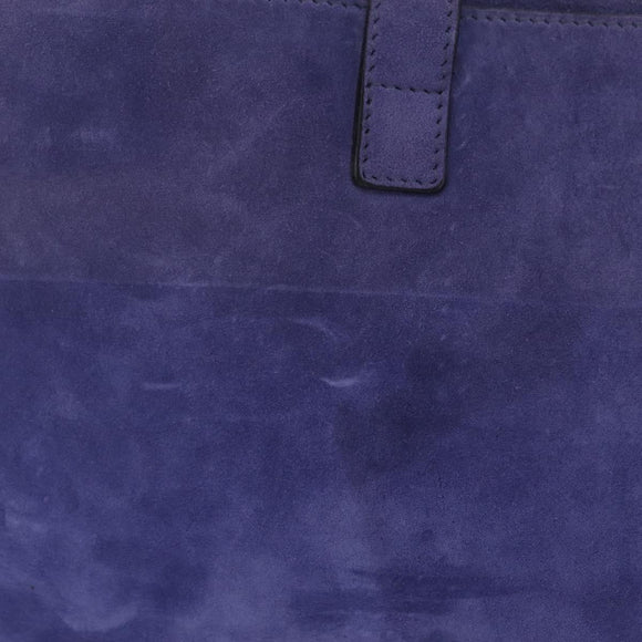 Salvatore Ferragamo Chain Shoulder Bag Suede Purple Gold Auth 208261A